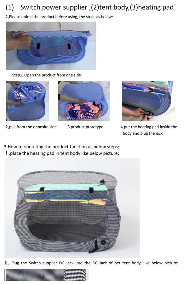 PET LIFE "Enterlude" Electronic Heating Lightweight and Collapsible Pet Tent - One Size, Alternate, color, Blue