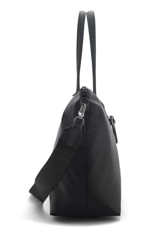 Mango Large Nylon Shopper Tote In Black