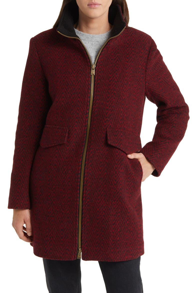 Camden Wool Blend Topper Coat, Alternate, color, CHARCOAL HERRINGBONE
