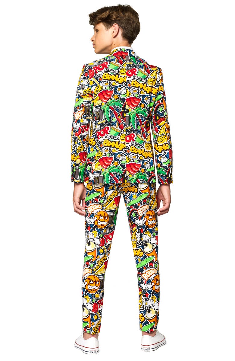 OppoSuits Street Vibes Two-Piece Suit with Tie, Alternate, color, 