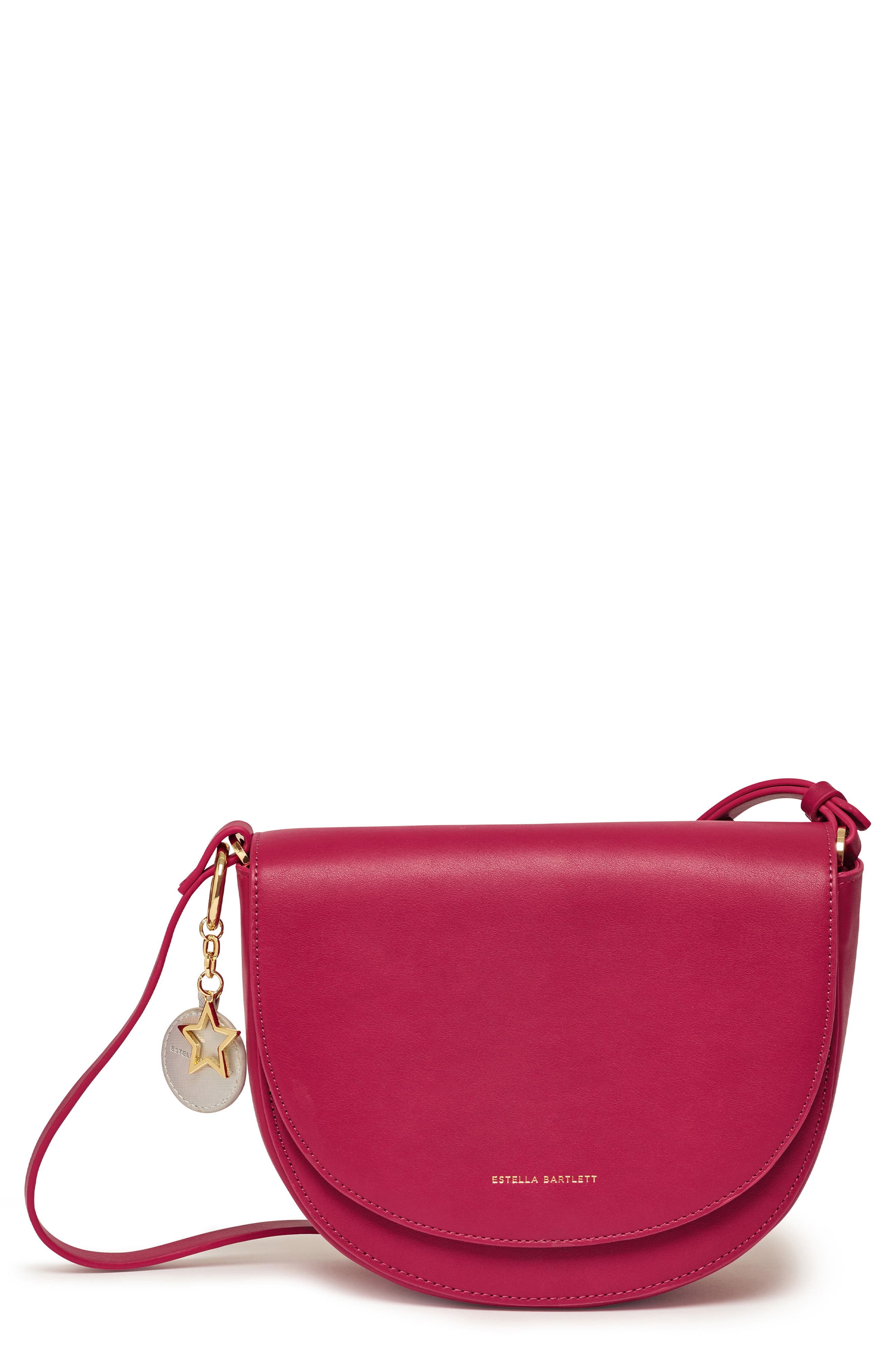 Loman Faux Leather Saddle Bag, Main, color, BURGUNDY