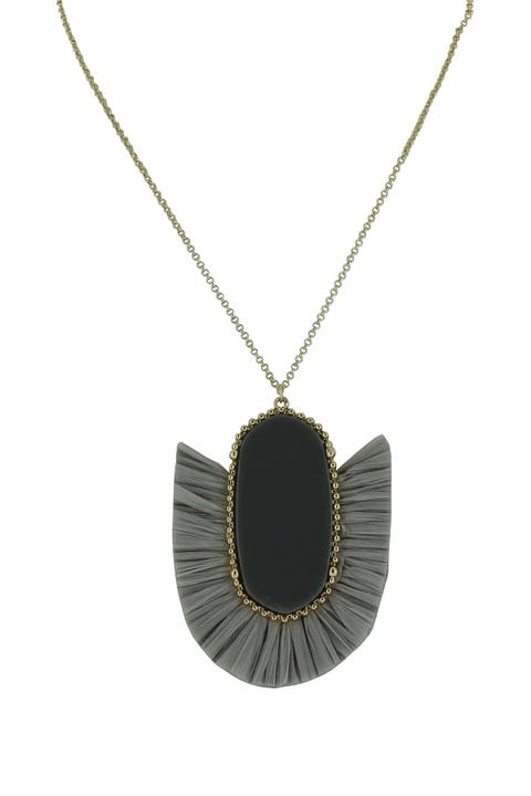 Glenna Matte Stone & Fringe Pendant Necklace