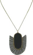 OLIVIA WELLES Glenna Matte Stone & Fringe Pendant Necklace