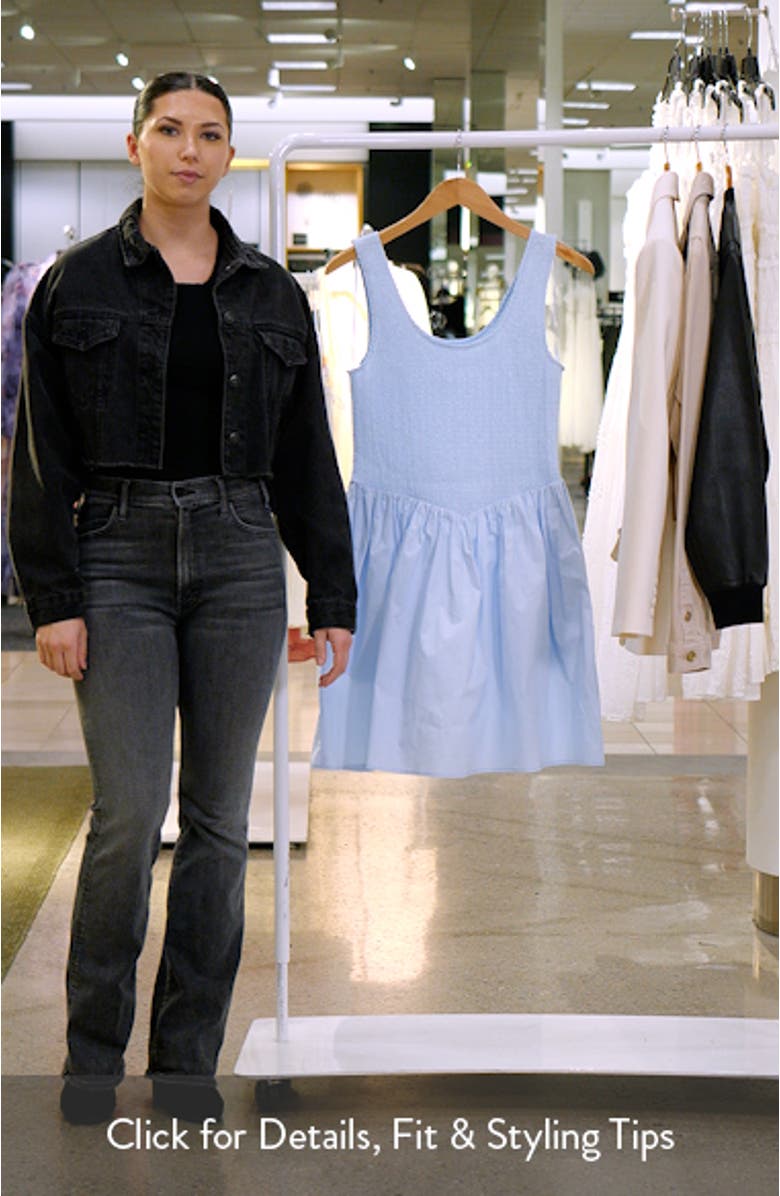 Dana Smock Bodice Stretch Cotton Minidress, sales video thumbnail