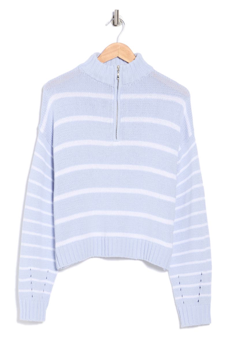 Cotton Blend Quarter Zip Sweater, Alternate, color, COUNTRY AIR PURPLE