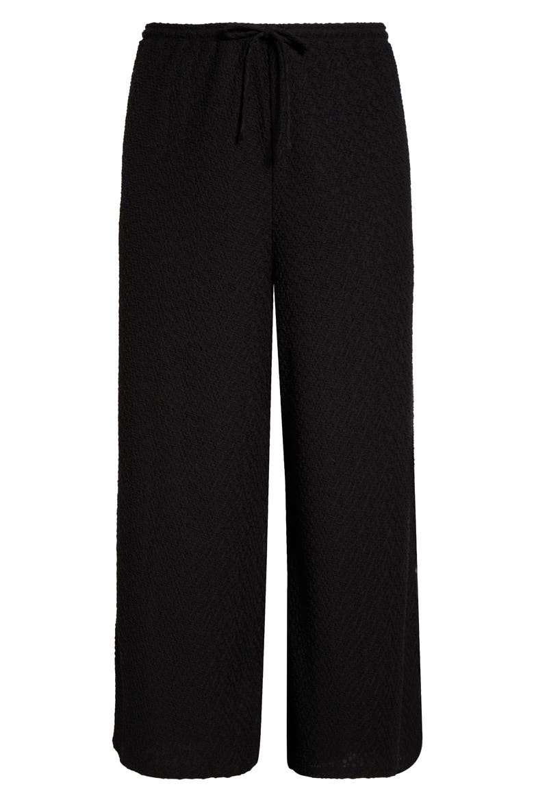 Textured Drawstring Pants, Alternate, color, RICH BLACK