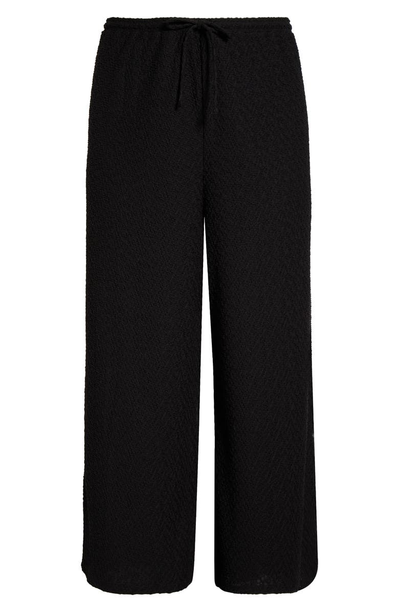 Vince Camuto Textured Drawstring Pants, Main, color, Rich Black
