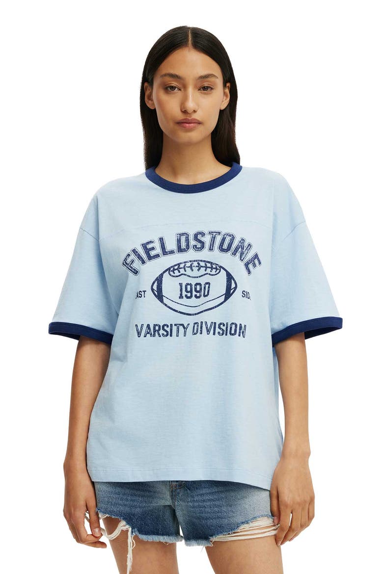 Women's The Boxy Graphic Tee, Main, color, Fieldstone  Blue