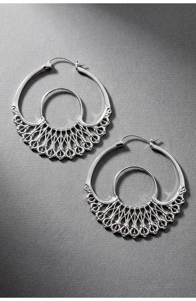 Astor & Orion Iris Hoops, Alternate, color, Silver