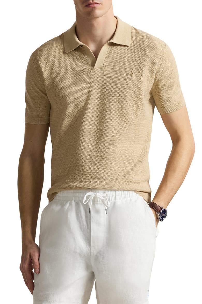 トップス OYV Standard Seed Stitch Polo Textured Seed Stitch Cotton & Linen Polo (Men) | Nordstrom
