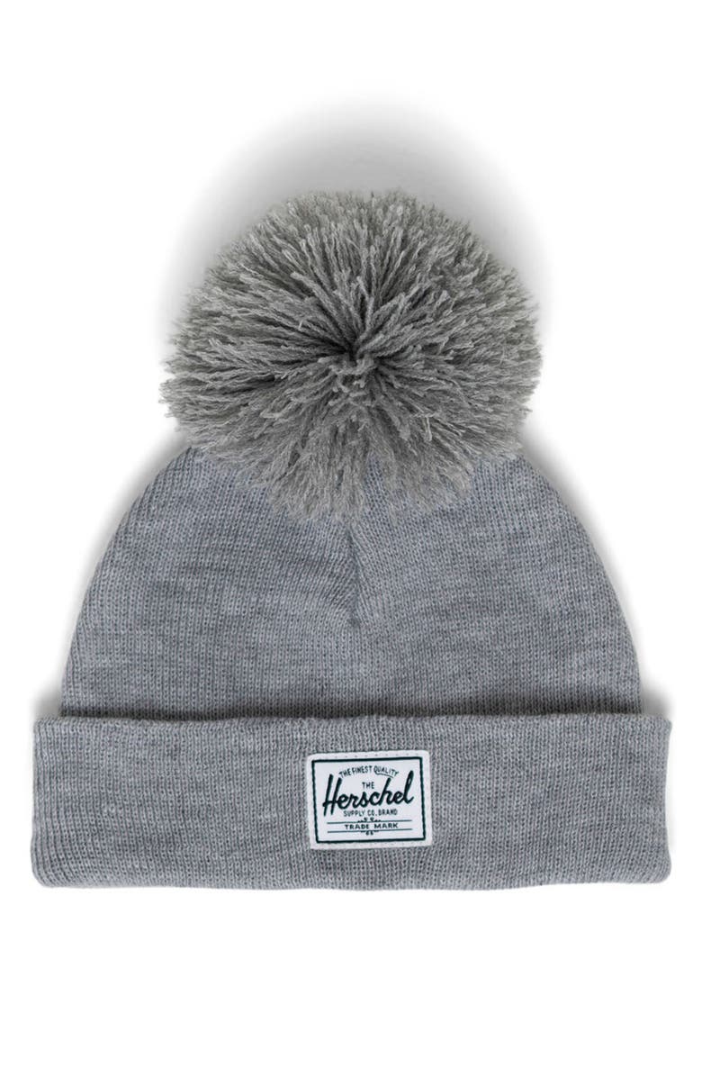 Herschel Supply Co. Baby Pom Beanie, Main, color, Heather Light Grey