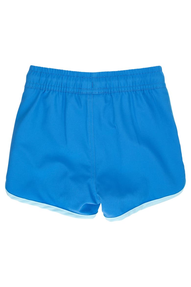 UPF50+ Sun Protected Stretch Dolphin Hem Swim Trunks, Alternate, color, Sonic Blue