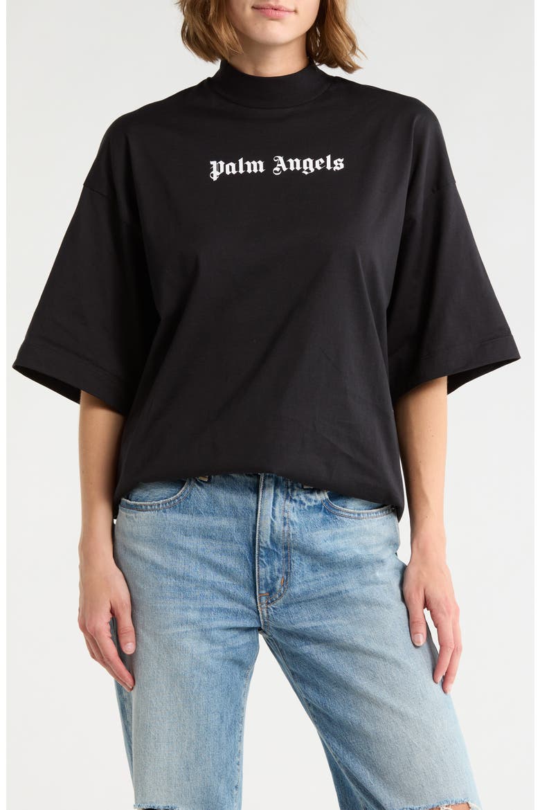 Crewneck T-Shirt, Main, color, BLACK WHITE