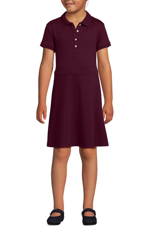 School Uniform Girls Short Sleeve Interlock Polo Dress