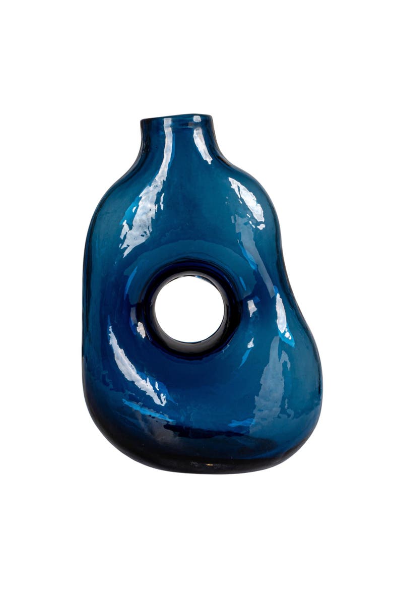 Glass Abstract Vase, Blue, Alternate, color, Blue