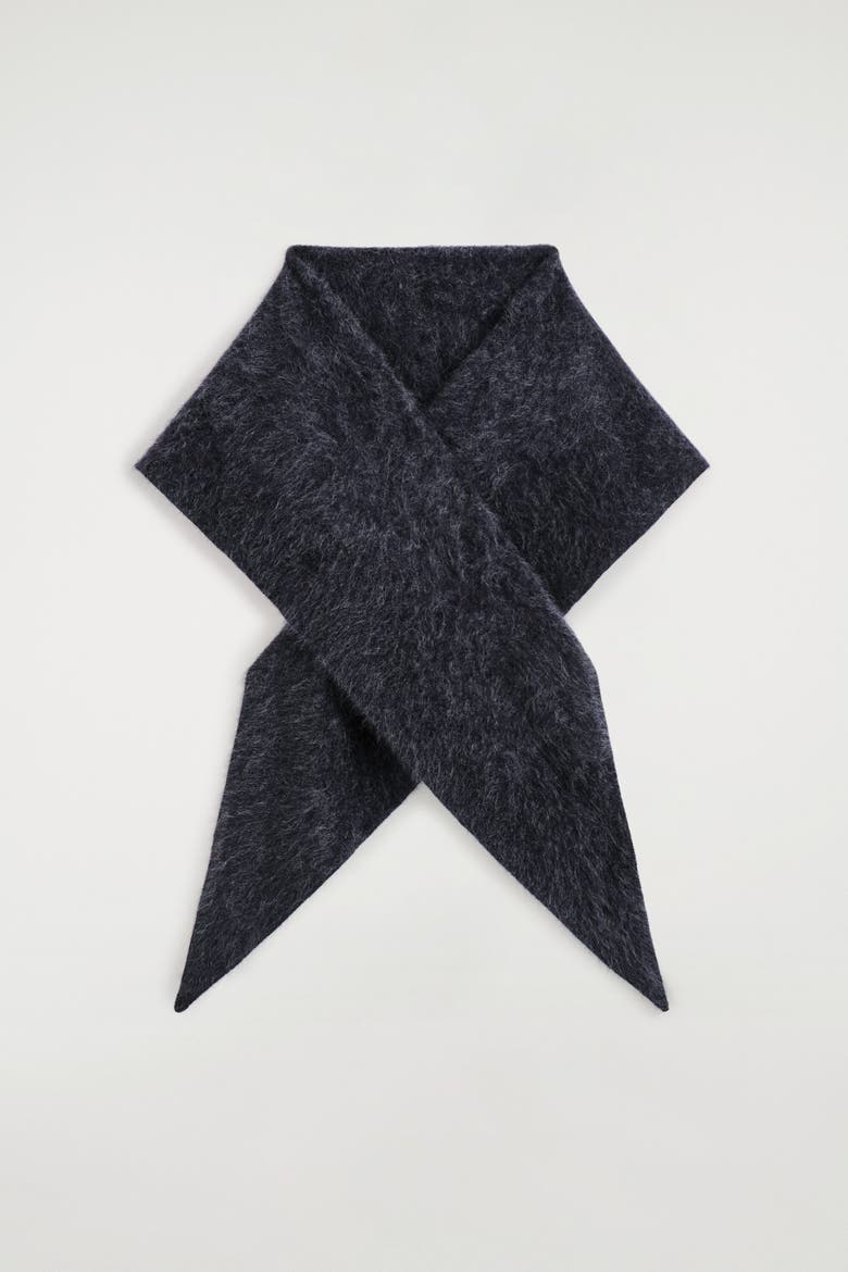 Brushed-cashmere Triangle Scarf, Main, color, DARK GRAY