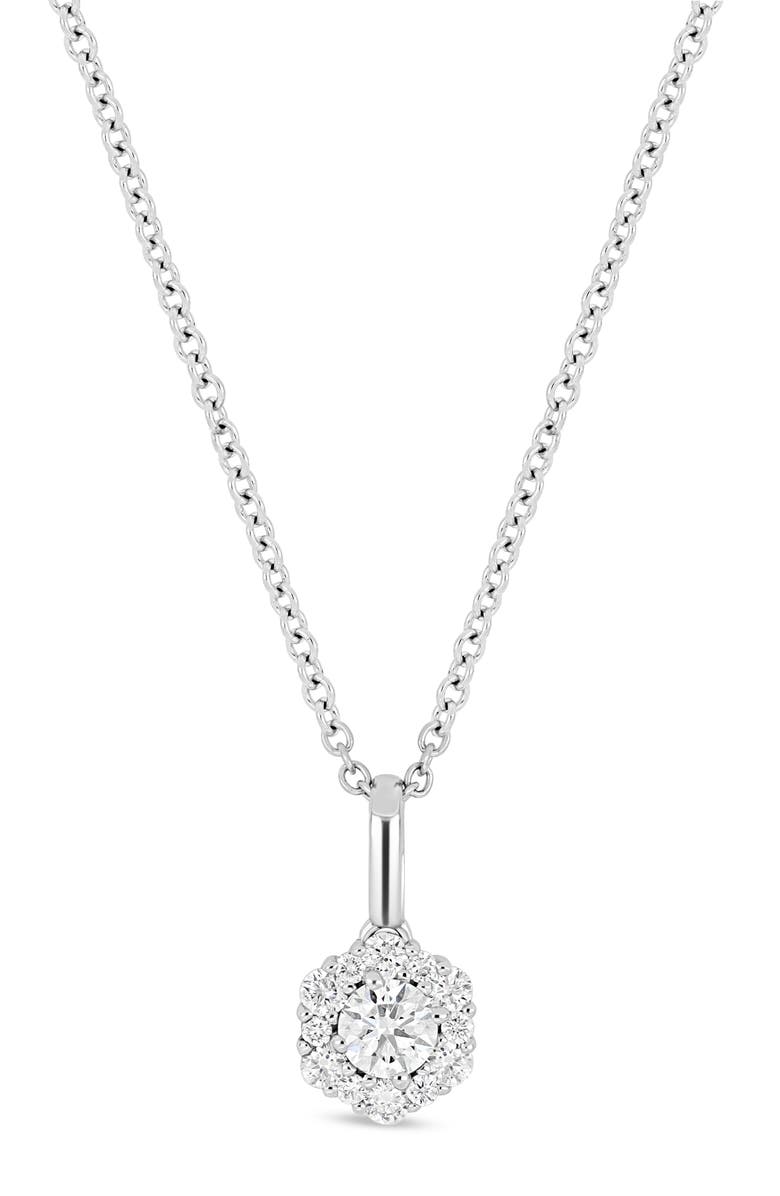 Bony Levy Icon 18K White Gold Diamond Halo Pendant Necklace, Main, color, 