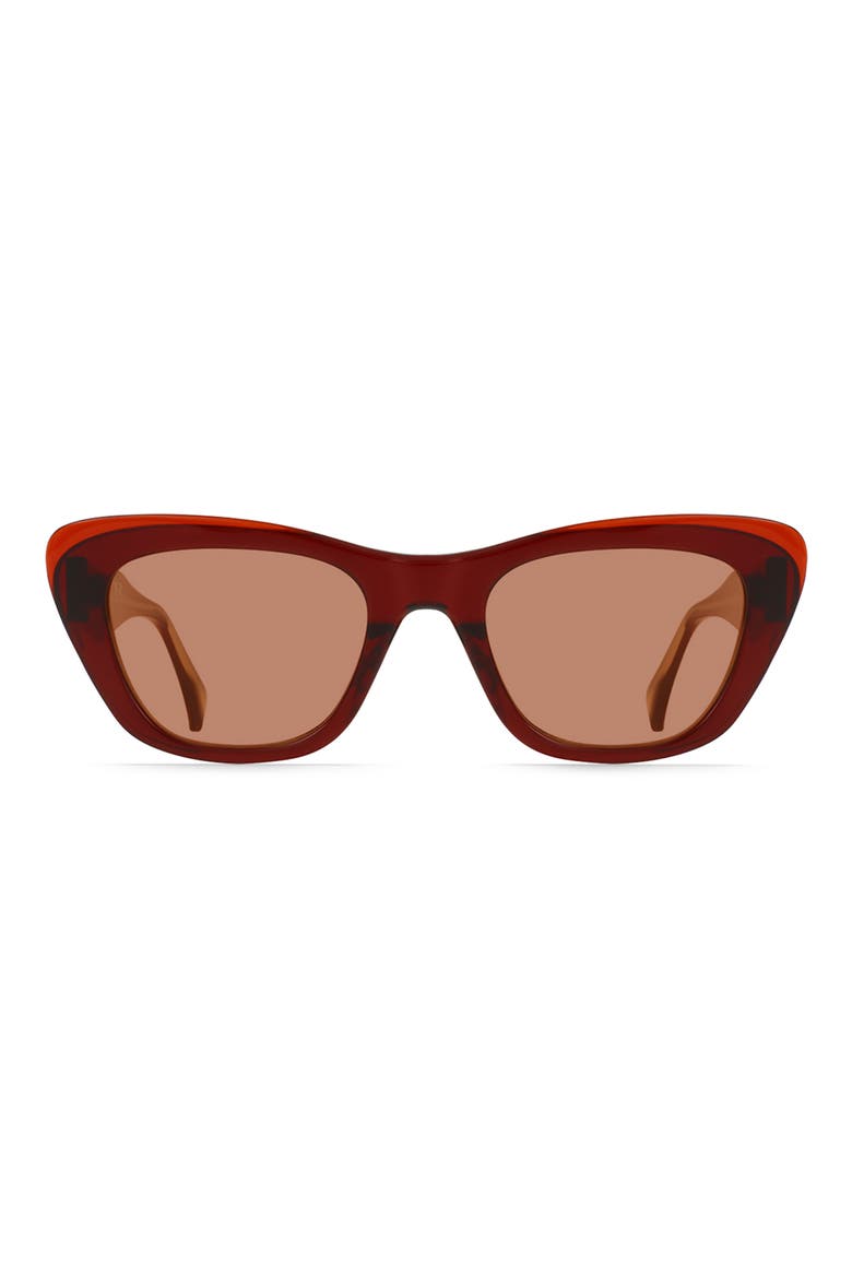 Kimma 52mm Polarized Cat Eye Sunglasses, Main, color, CRANBERRY/ SPRITZ