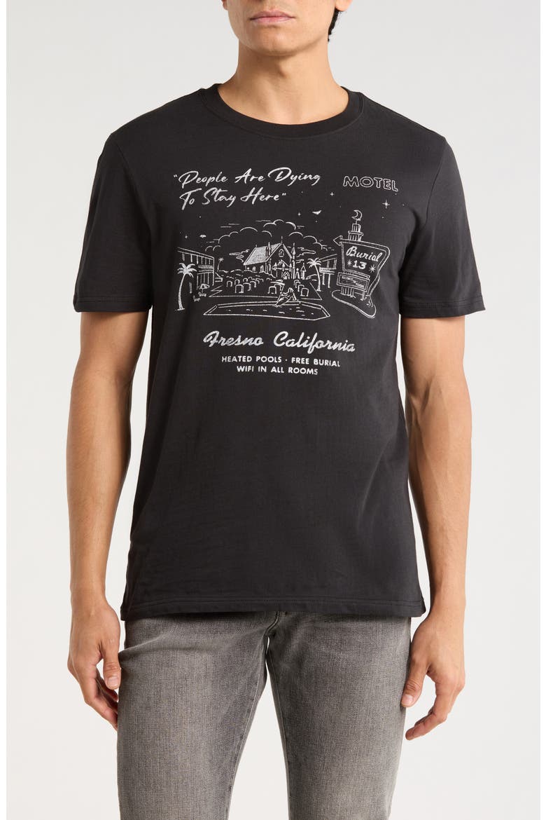 Hotel Burial T-Shirt, Main, color, BLACK