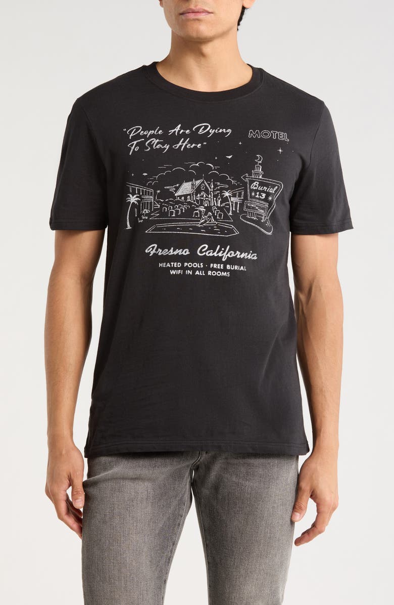 Goodie Two Sleeves Hotel Burial T-Shirt, Main, color, Black