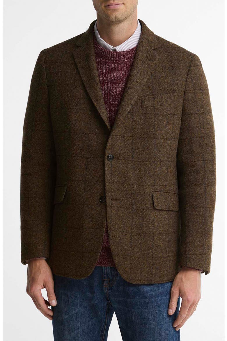 Gosforth Moons Checked Wool Sport Coat, Main, color, BROWN