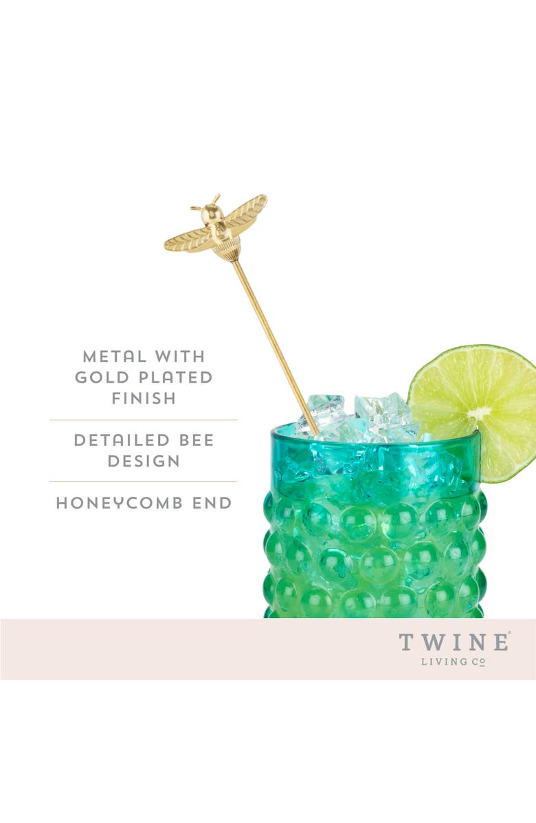 TWINE Bumble Bee Stir Sticks Set of 4, Alternate, color, Gold