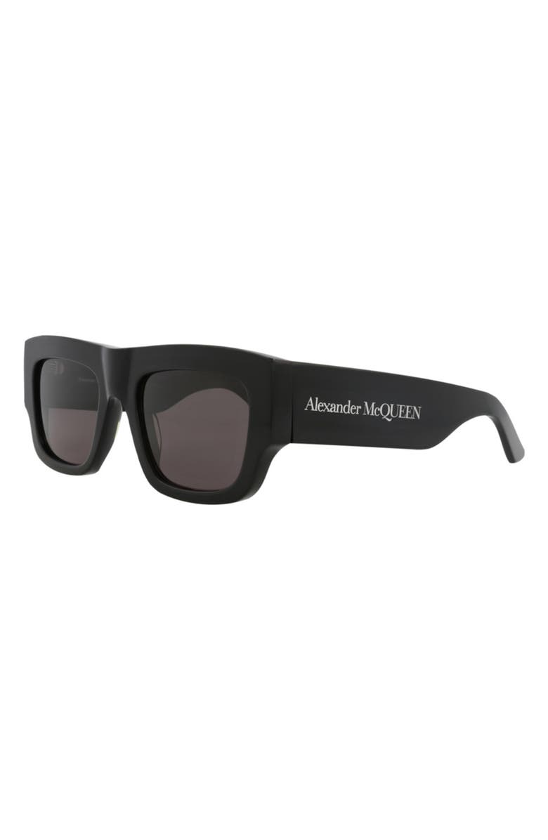 McQueen 53mm Square Sunglasses, Alternate, color, Black Black Grey