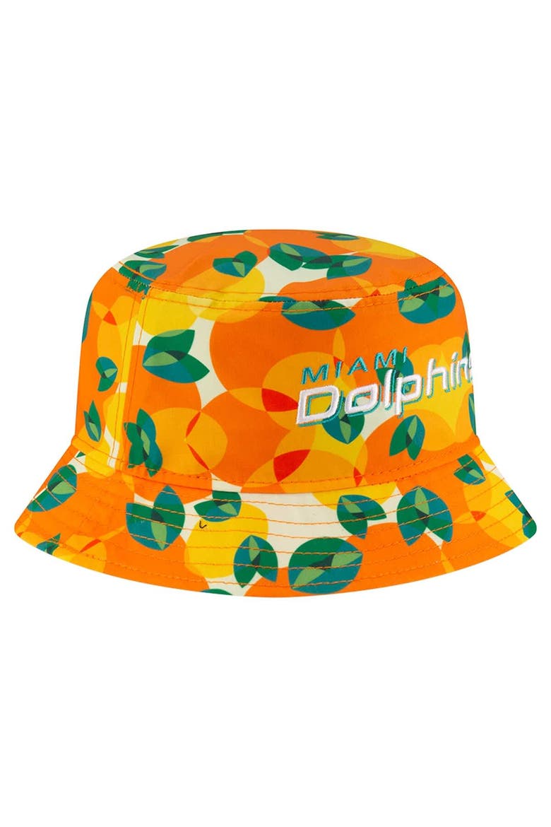 Men's New Era Orange Miami Dolphins Citrus Bucket Hat, Alternate, color, Orange