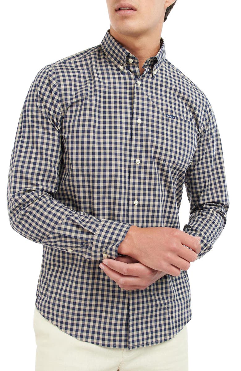 Barbour Merryton Tailored Fit Check Button-Down Shirt, Main, color,