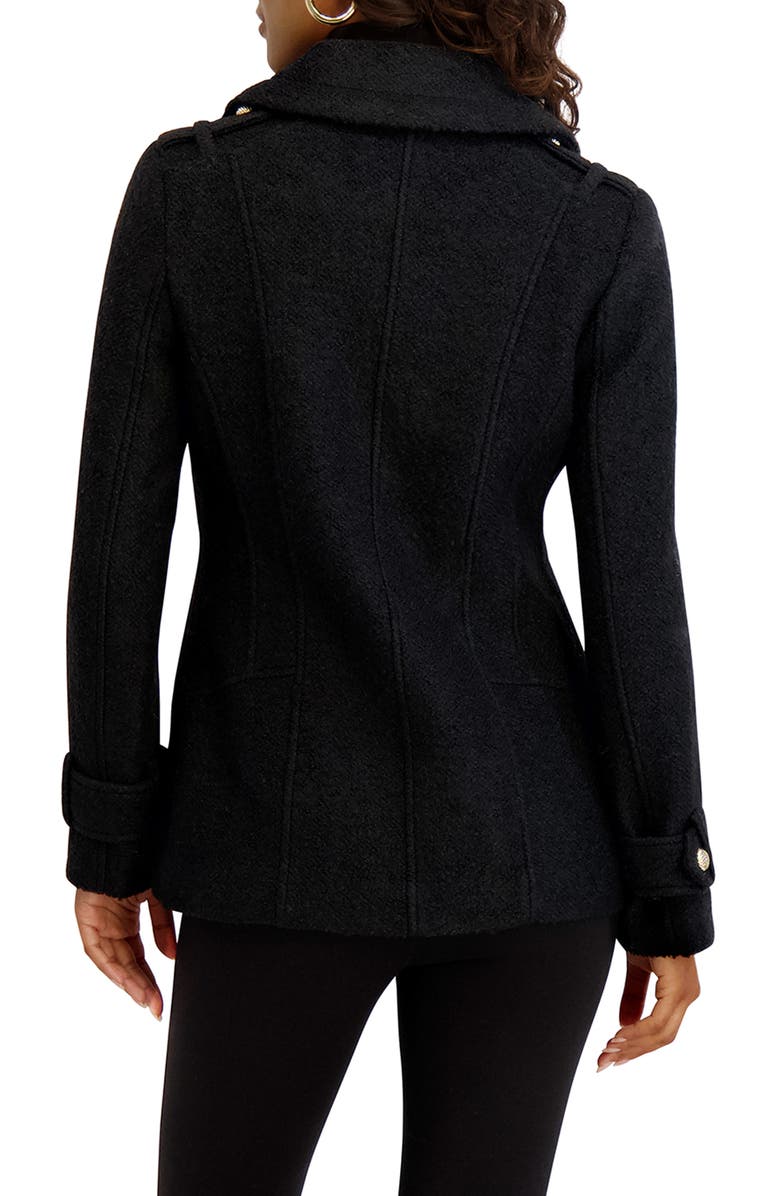 Kensie Bouclé Peacoat, Alternate, color, Black