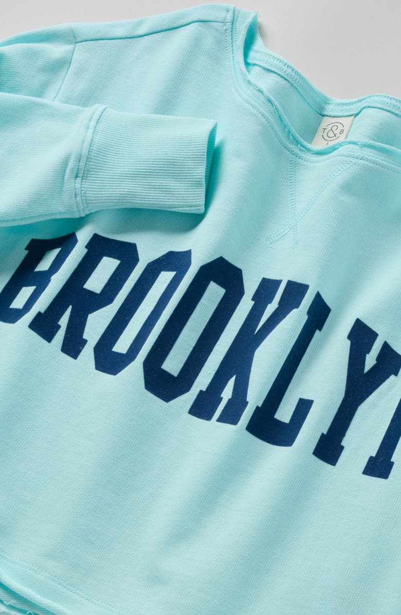 Treasure & Bond Kids' Crop Sweatshirt, Alternate, color, Blue Clearwater Brooklyn