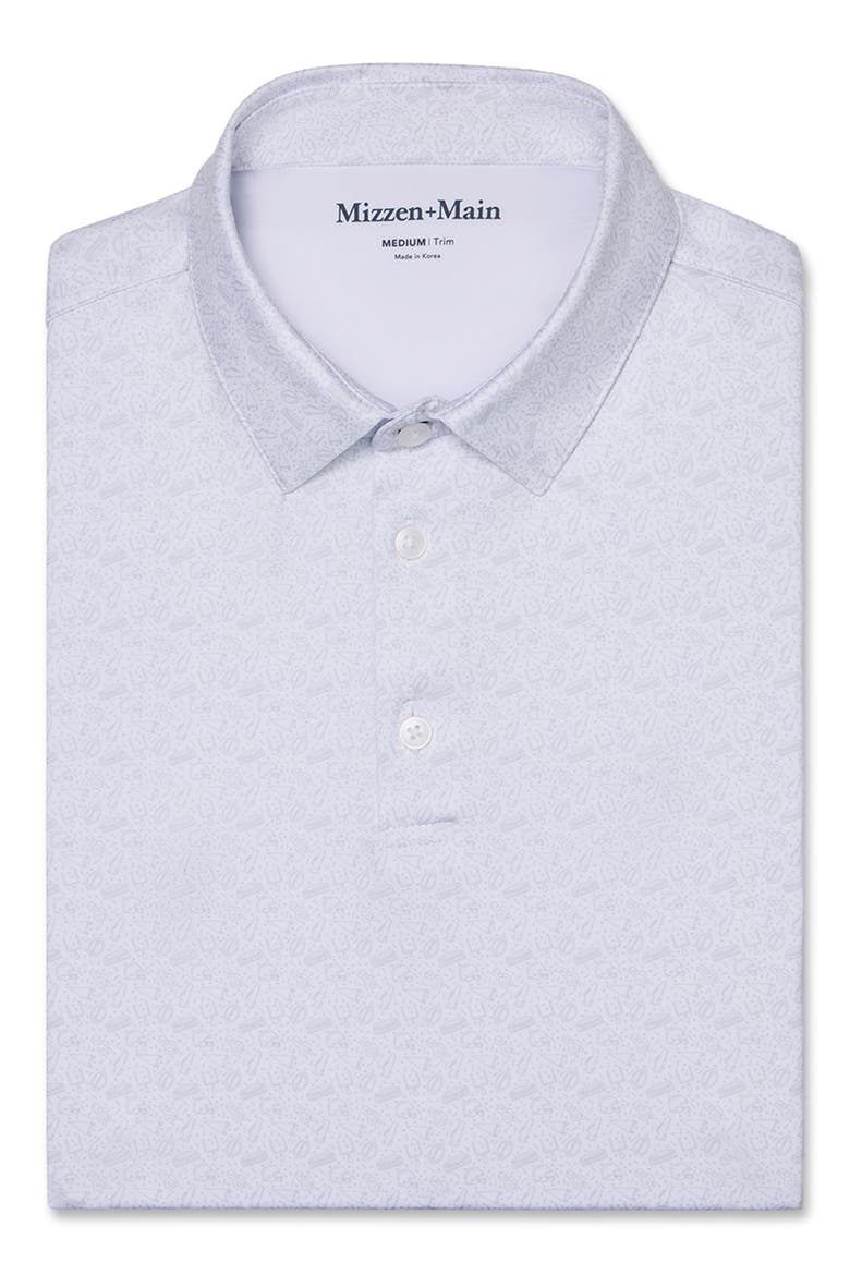 Versa Classic Fit Football Print Performance Golf Polo, Alternate, color, ALUMINUM END ZONE