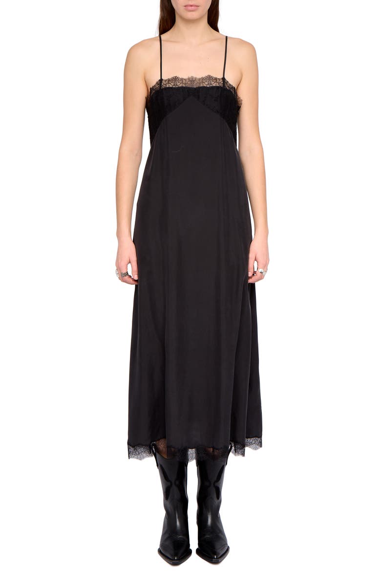 Ridar Silk Slipdress, Main, color, BLACK