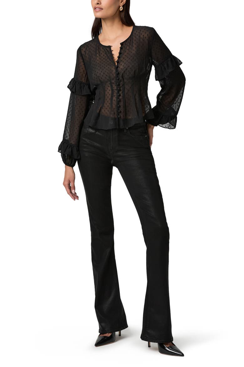 Isolde Sheer Swiss Dot Top, Alternate, color, BLACK