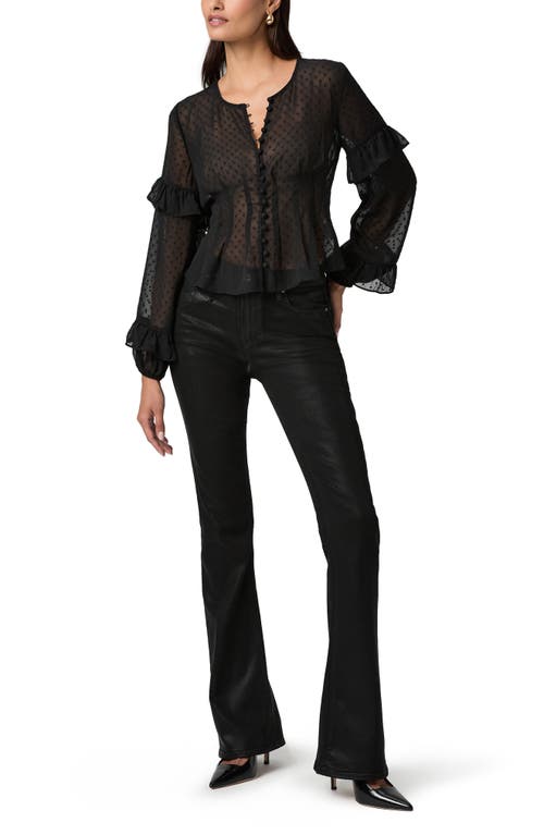 Paige Womens Black Isolde Polka-dot Woven Blouse In Black