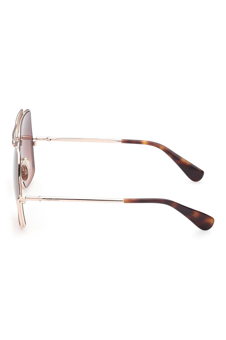 64mm Geometric Sunglasses, Alternate, color, ROSE GOLD/ GRADIENT BROWN
