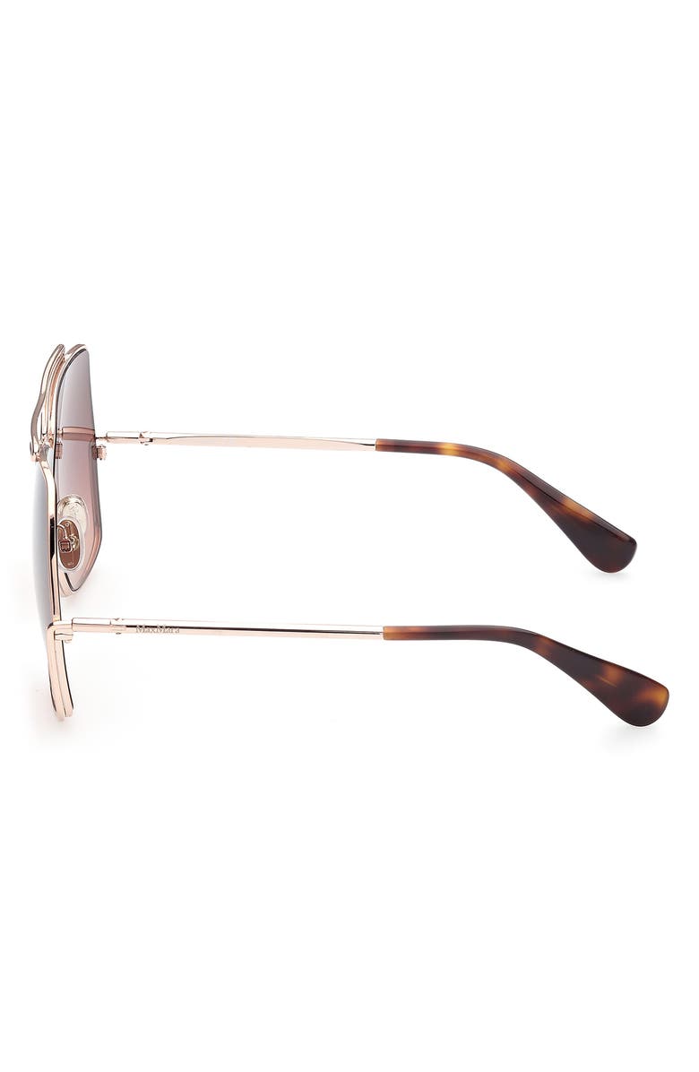 Max Mara 64mm Geometric Sunglasses, Alternate, color, Rose Gold/ Gradient Brown