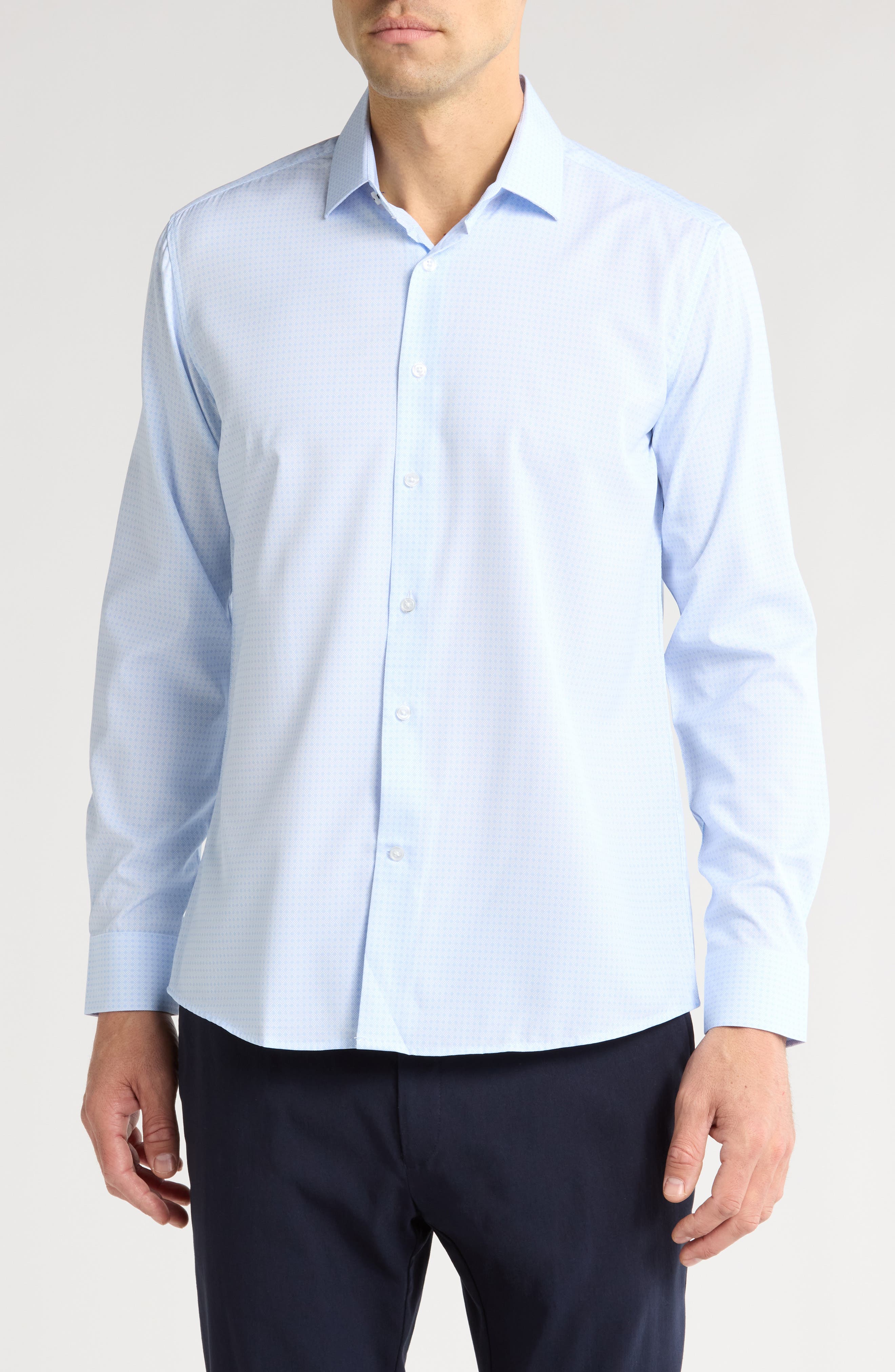 TOM BAINE Slim Fit 4-Way Stretch Performance Button-Down Shirt