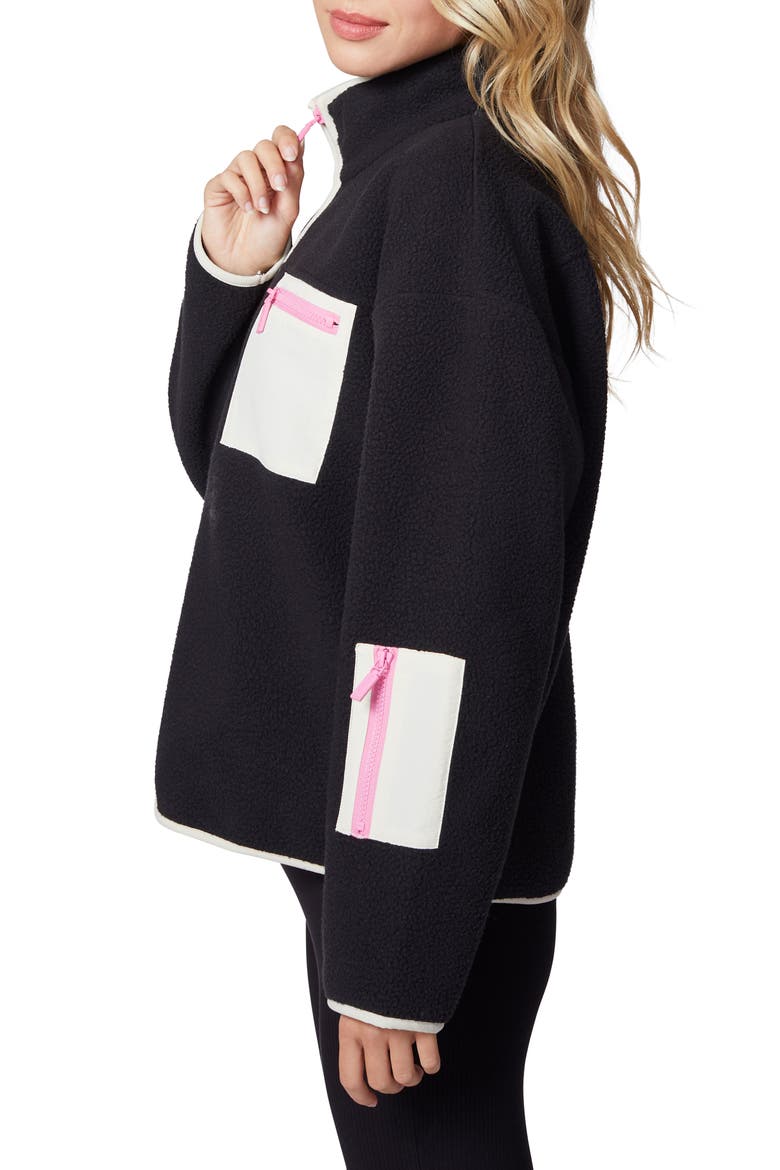 High Pile Fleece Jacket, Alternate, color, BLACK