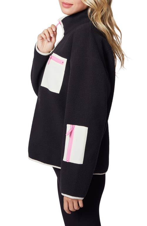 Florence By Mills High Pile Fleece Jacket In Black