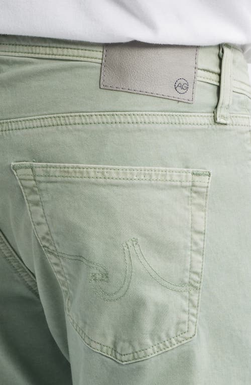 Ag Tellis Stretch Sateen Modern Slim Pants In Sulfur Matcha Latte