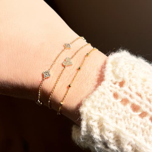 The Lovery Fine Jewelry Mini Diamond Heart Bracelet In Gold