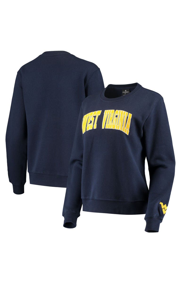 COLOSSEUM Women's Colosseum Navy West Virginia Mountaineers Campanile Pullover Sweatshirt, Alternate, color, Navy