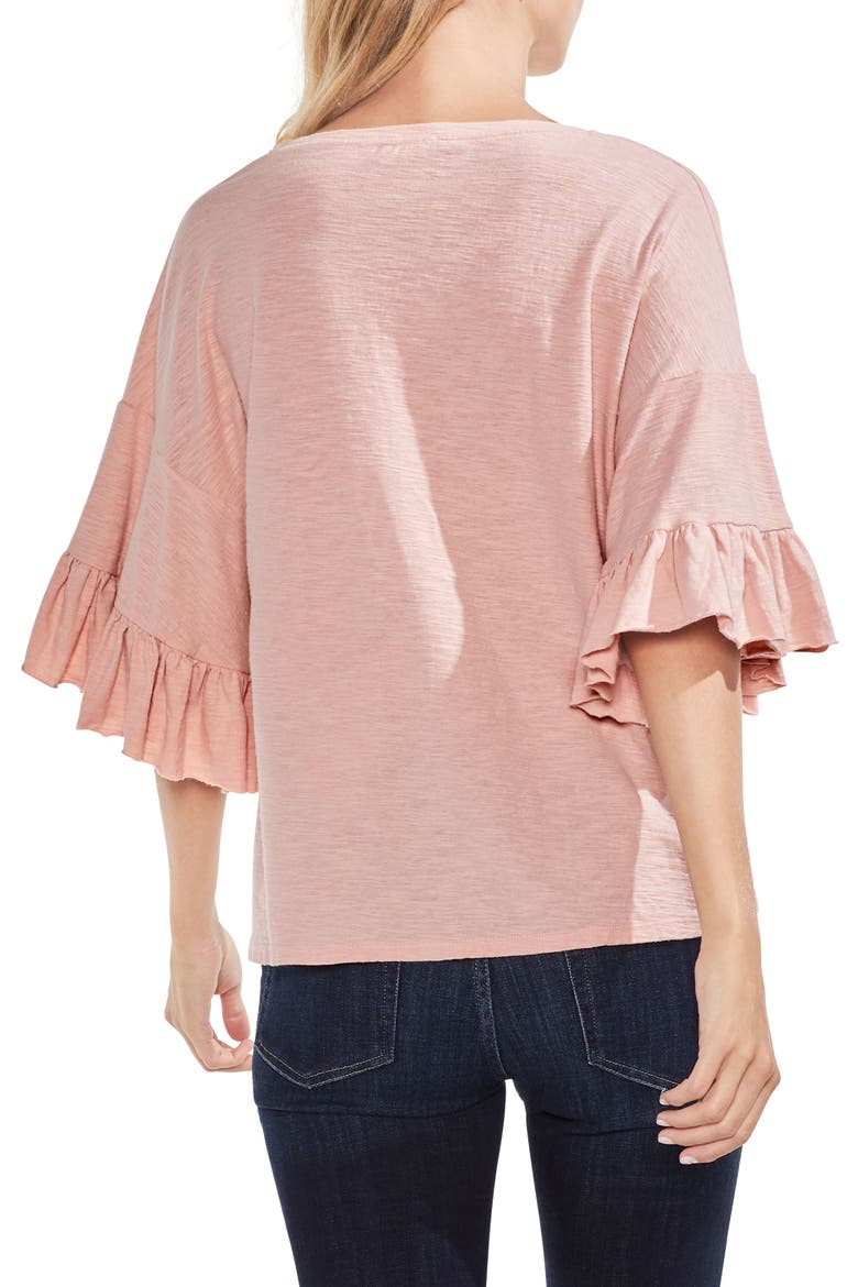Tiered Ruffle Sleeve Top, Alternate, color, WILD ROSE
