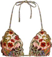 Agua Bendita Lolita Aura Embroidered Triangle Bikini Top