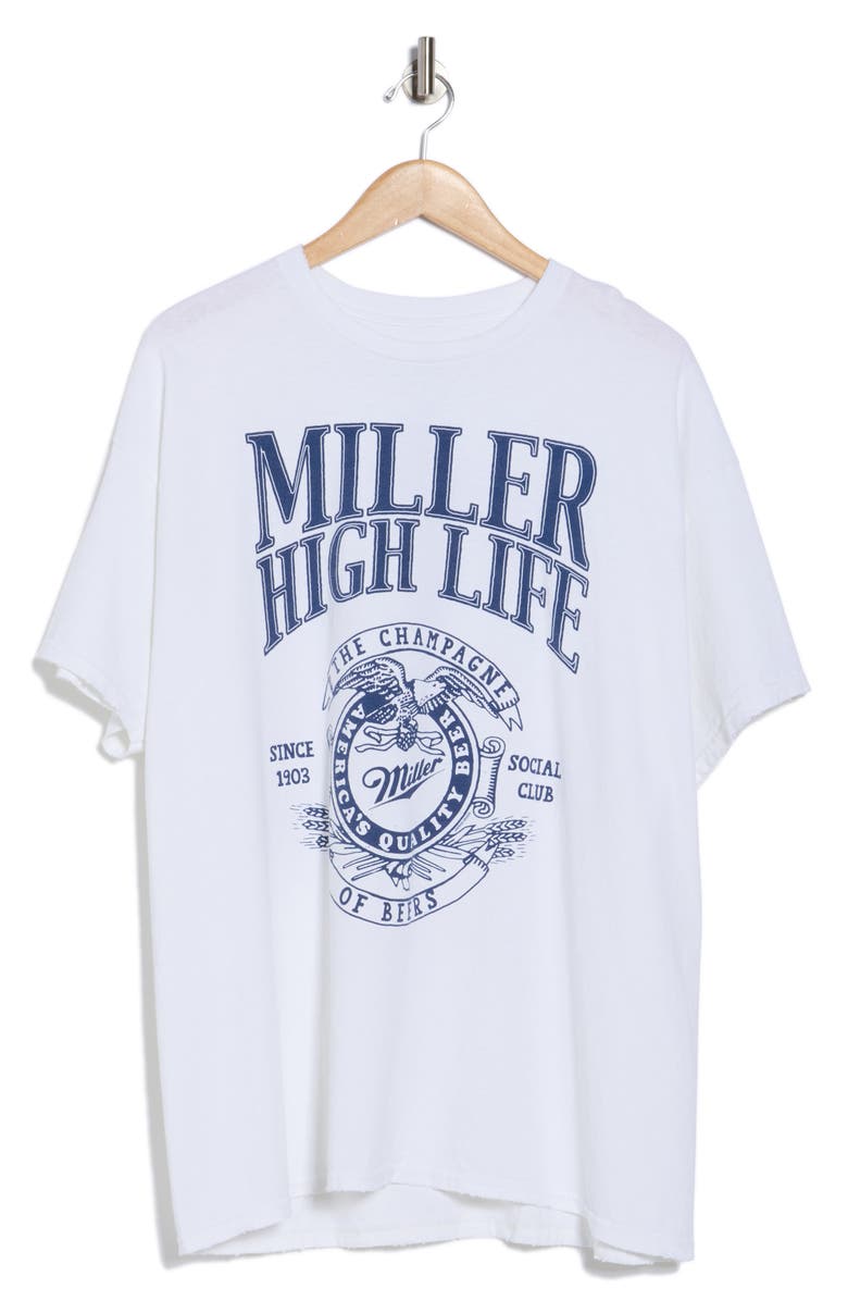 Junk Food Miller High Life Graphic T-Shirt, Alternate, color, White