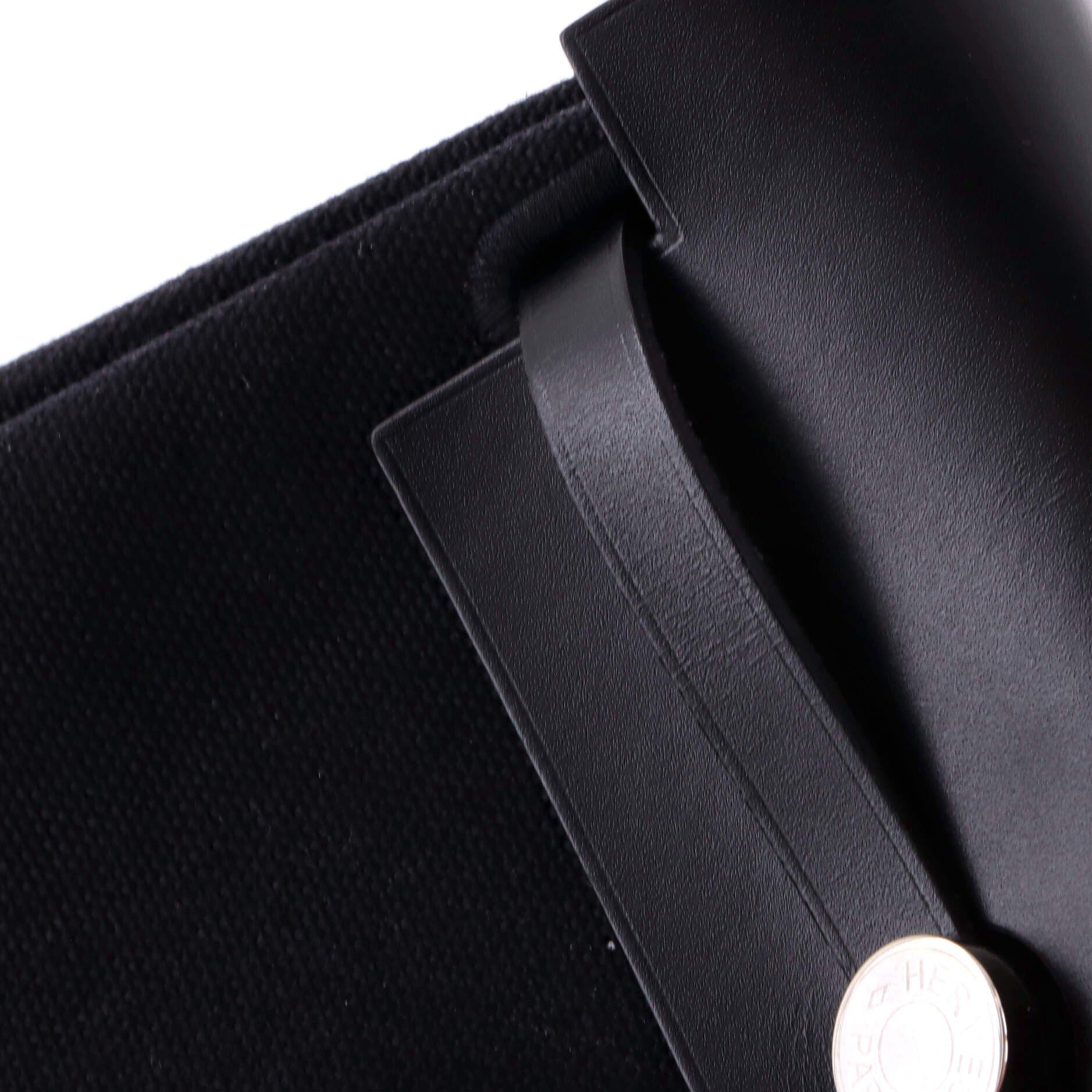 Pre-Owned Hermes Herbag Zip Toile and Leather 20, Alternate, color, Noir