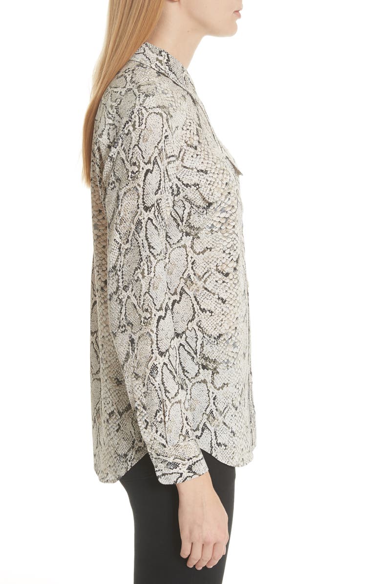 Equipment Slim Signature Python Print Silk Shirt, Alternate, color,