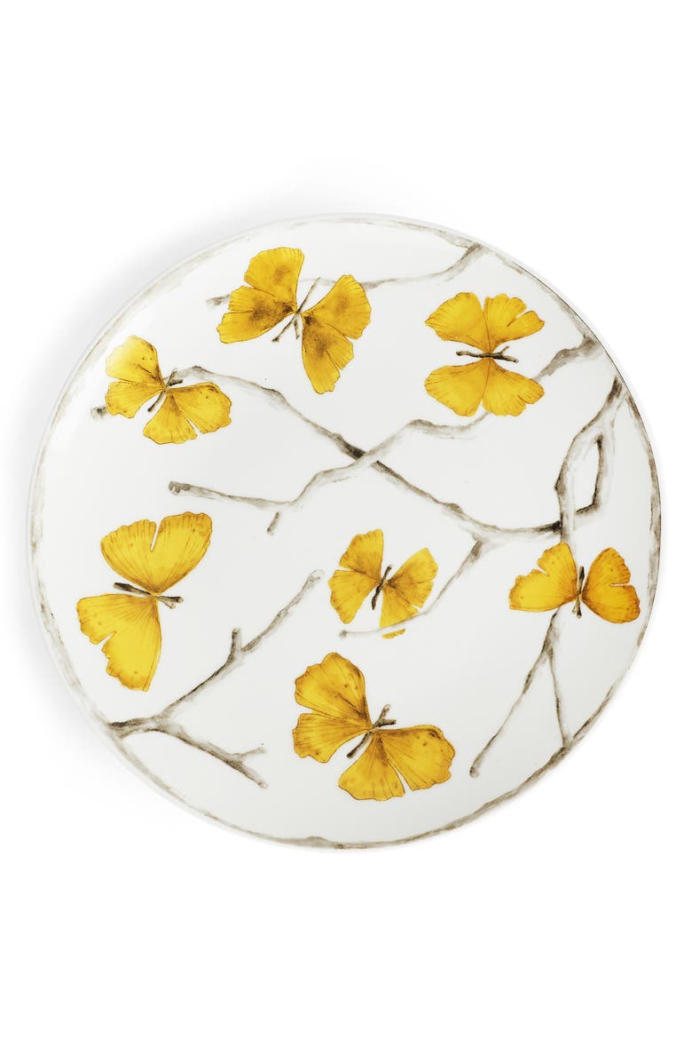 Michael Aram Butterfly Ginkgo Set of 4 Tidbit Plates, Alternate, color, Yellow/ White