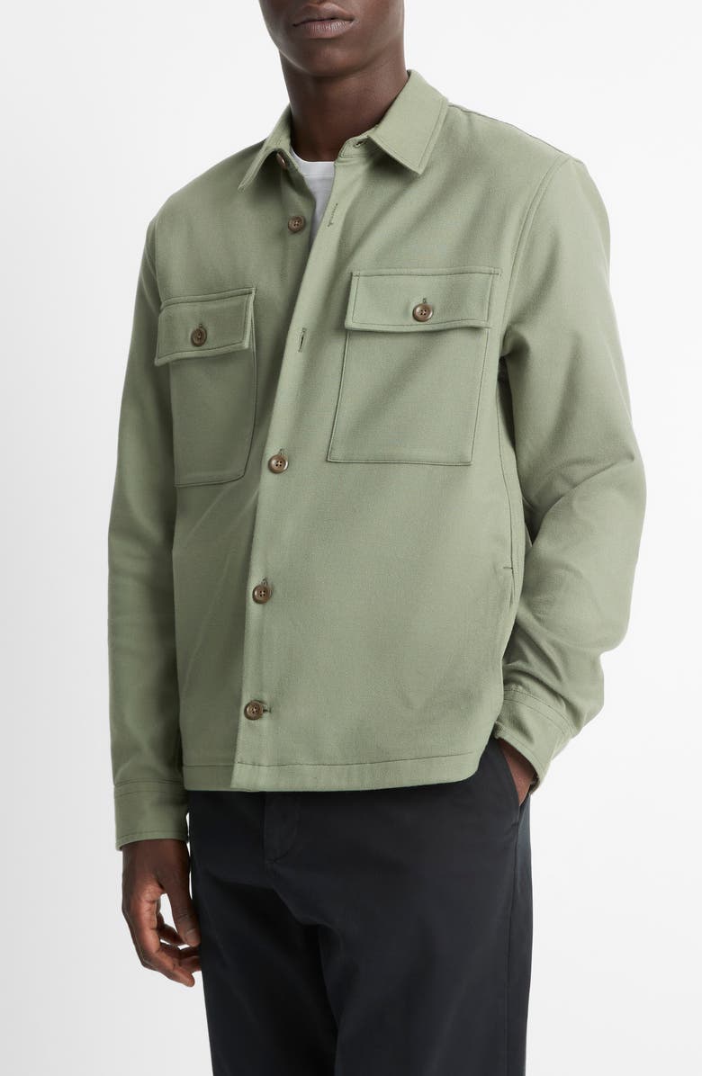 Vince Double Face Workwear Button-Up Shirt, Main, color, Broad Leaf